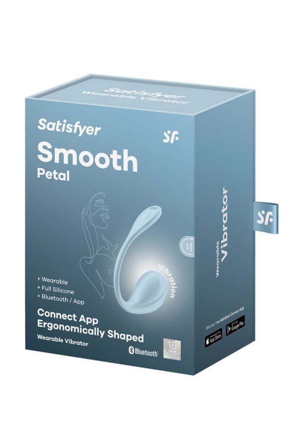 Виброяйцо Satisfyer Smooth Petal Connect App голубой 6,5см